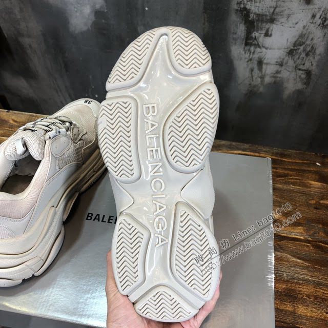 Balenciaga經典款男女鞋 巴黎世家頂級版本Triple S透氣3M反光姥爹復古運動鞋 Balenciaga情侶款老爹鞋  hdbl1179